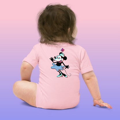 Designer 3D Minnie-Mouse Baby Short Sleeve One Piece | Available in Multiple Colors | Design on Front & Back