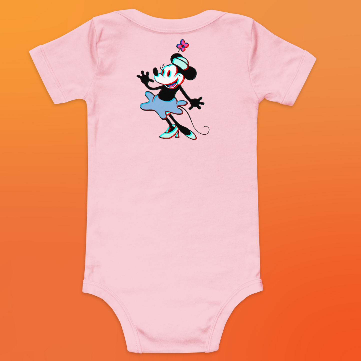 Designer 3D Minnie-Mouse Baby Short Sleeve One Piece | Available in Multiple Colors | Design on Front & Back