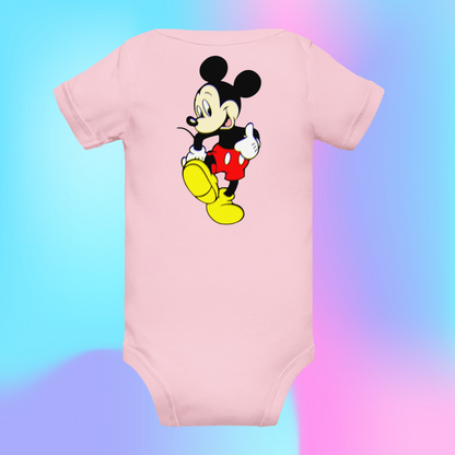 Designer Mickey-Mouse Baby Short Sleeve One Piece | Available in Multiple Colors | Design on Front & Back