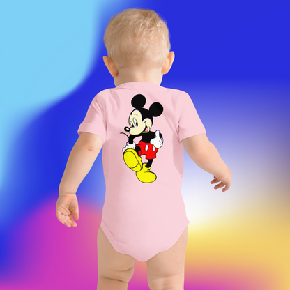 Designer Mickey-Mouse Baby Short Sleeve One Piece | Available in Multiple Colors | Design on Front & Back