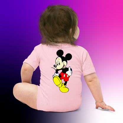 Designer Mickey-Mouse Baby Short Sleeve One Piece | Available in Multiple Colors | Design on Front & Back