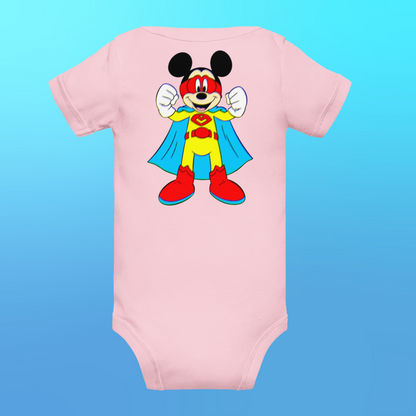 Designer Mickey-Mouse Baby Short Sleeve One Piece | Available in Multiple Colors | Design on Front & Back