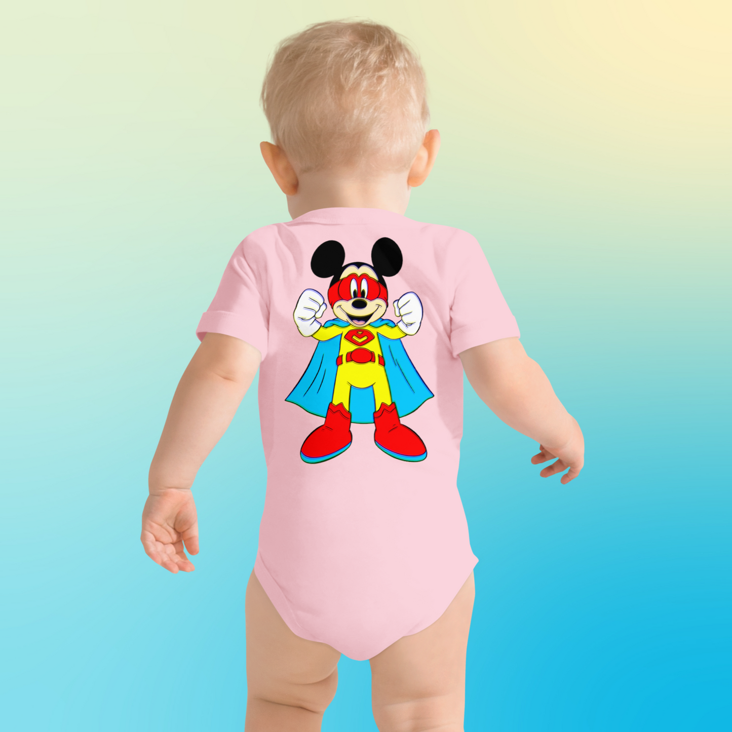 Designer Mickey-Mouse Baby Short Sleeve One Piece | Available in Multiple Colors | Design on Front & Back