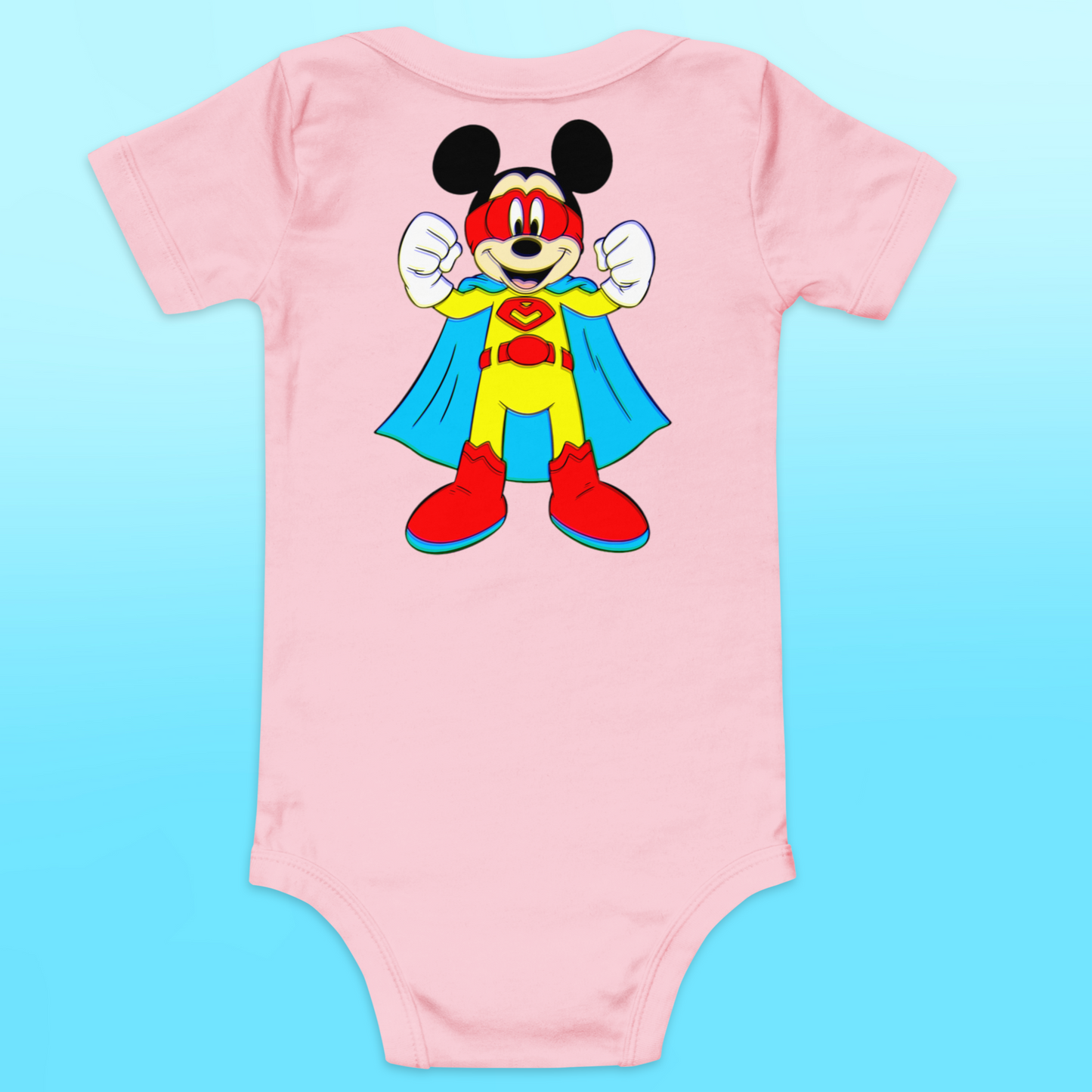 Designer Mickey-Mouse Baby Short Sleeve One Piece | Available in Multiple Colors | Design on Front & Back