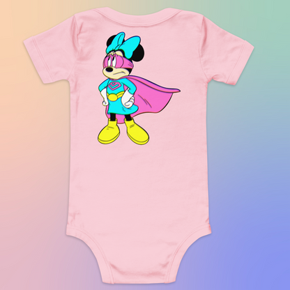 Designer Minnie-Mouse Baby Short Sleeve One Piece | Available in Multiple Colors | Design on Front & Back