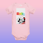 Designer Mickey-Mouse and Minnie-Mouse Baby Short Sleeve One Piece | Available in Multiple Colors | Design on Front & Back