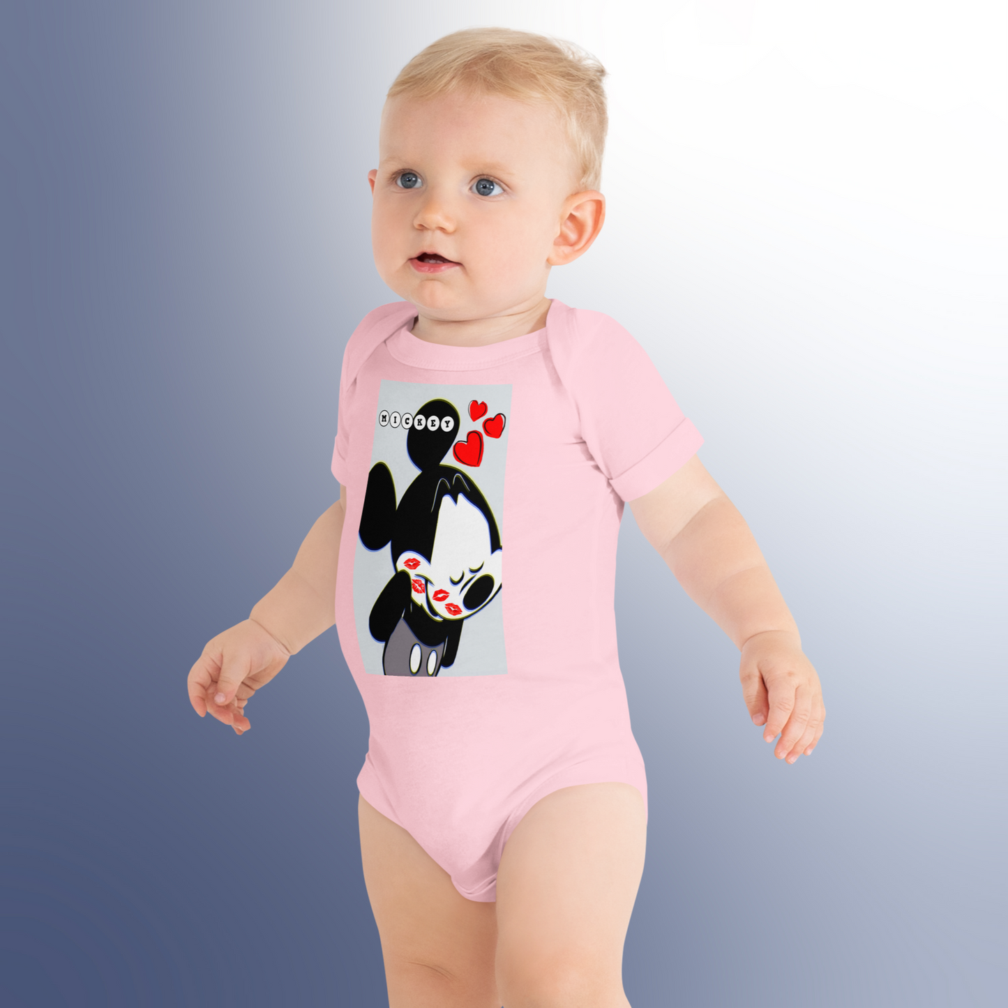 Designer Mickey-Mouse Baby Short Sleeve One Piece | Available in Multiple Colors | Design on Front & Back