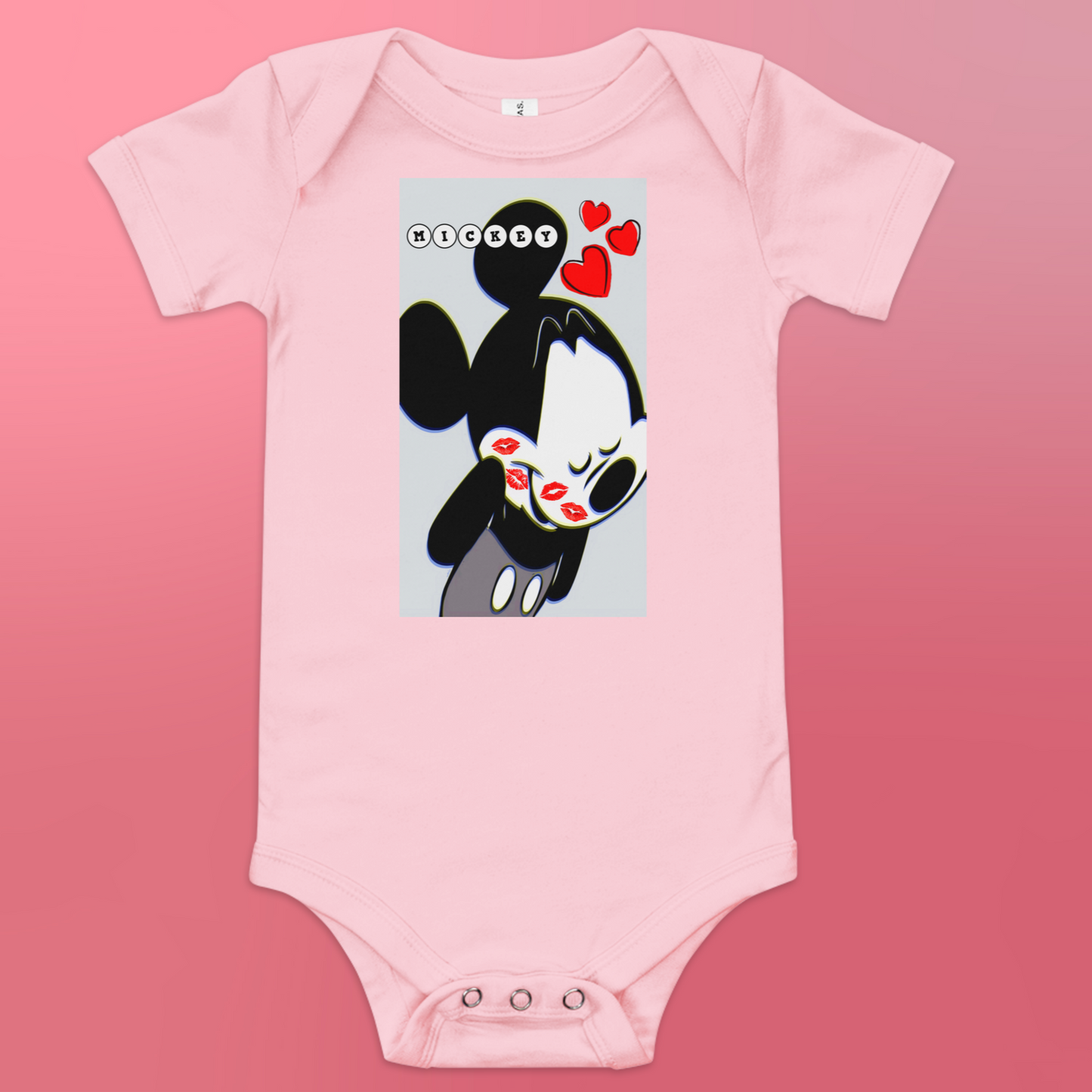 Designer Mickey-Mouse Baby Short Sleeve One Piece | Available in Multiple Colors | Design on Front & Back