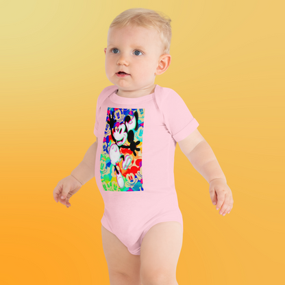 Designer 3D Mickey-Mouse Baby Short Sleeve One Piece | Available in Multiple Colors | Design on Front & Back