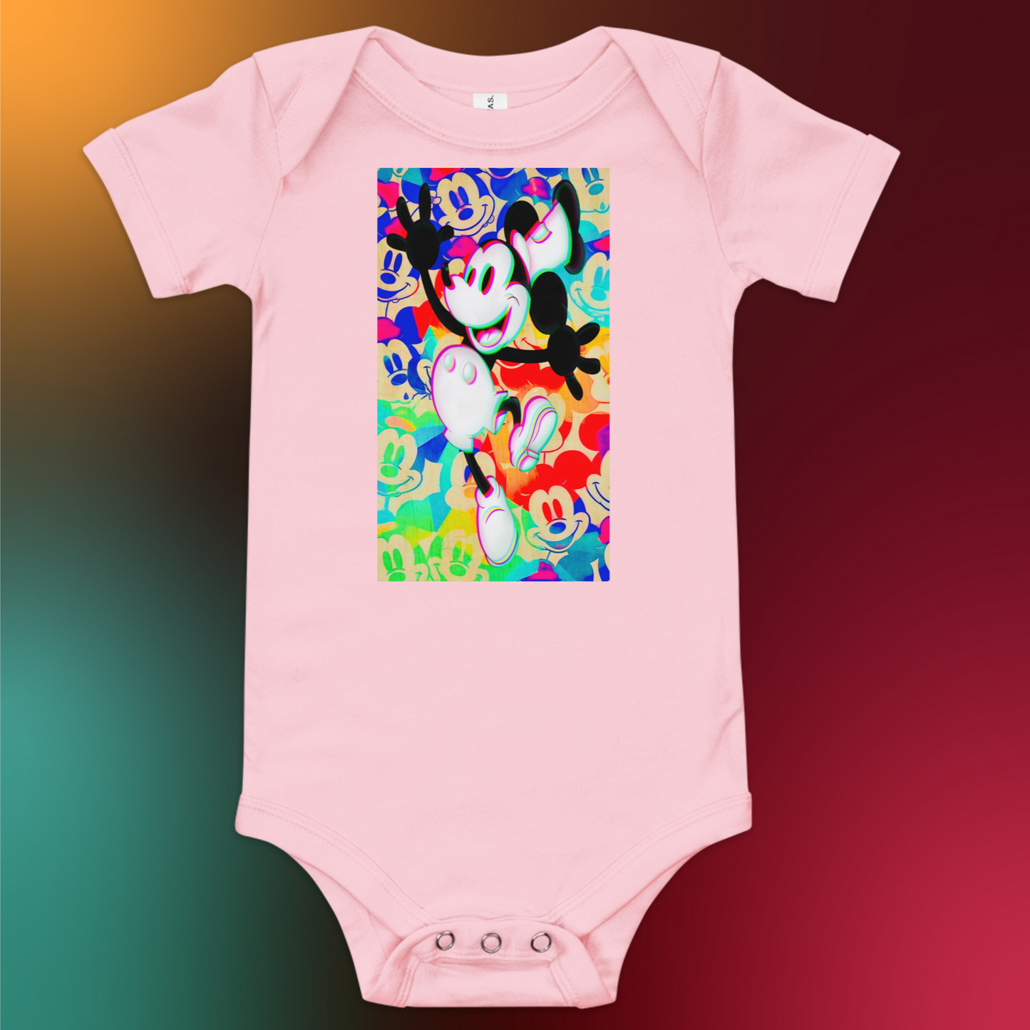 Designer 3D Mickey-Mouse Baby Short Sleeve One Piece | Available in Multiple Colors | Design on Front & Back