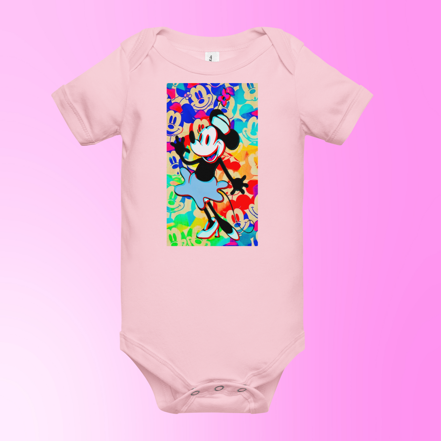 Designer 3D Minnie-Mouse Baby Short Sleeve One Piece | Available in Multiple Colors | Design on Front & Back