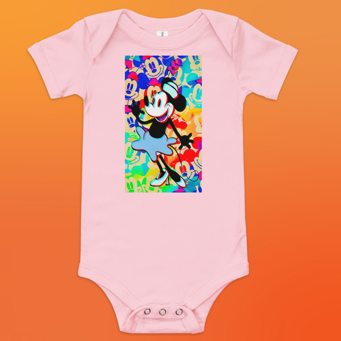 Designer 3D Minnie-Mouse Baby Short Sleeve One Piece | Available in Multiple Colors | Design on Front & Back