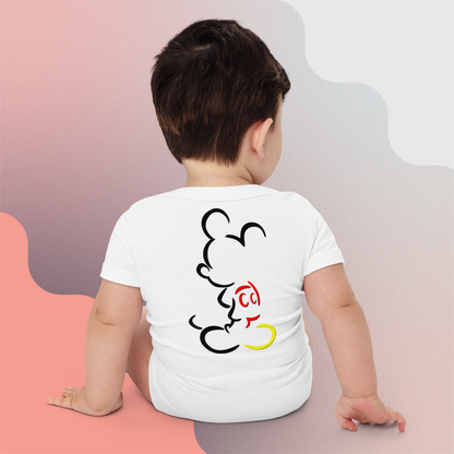 Designer Mickey-Mouse Baby Short Sleeve One Piece | Front & Back Design | Available in Multiple Colors