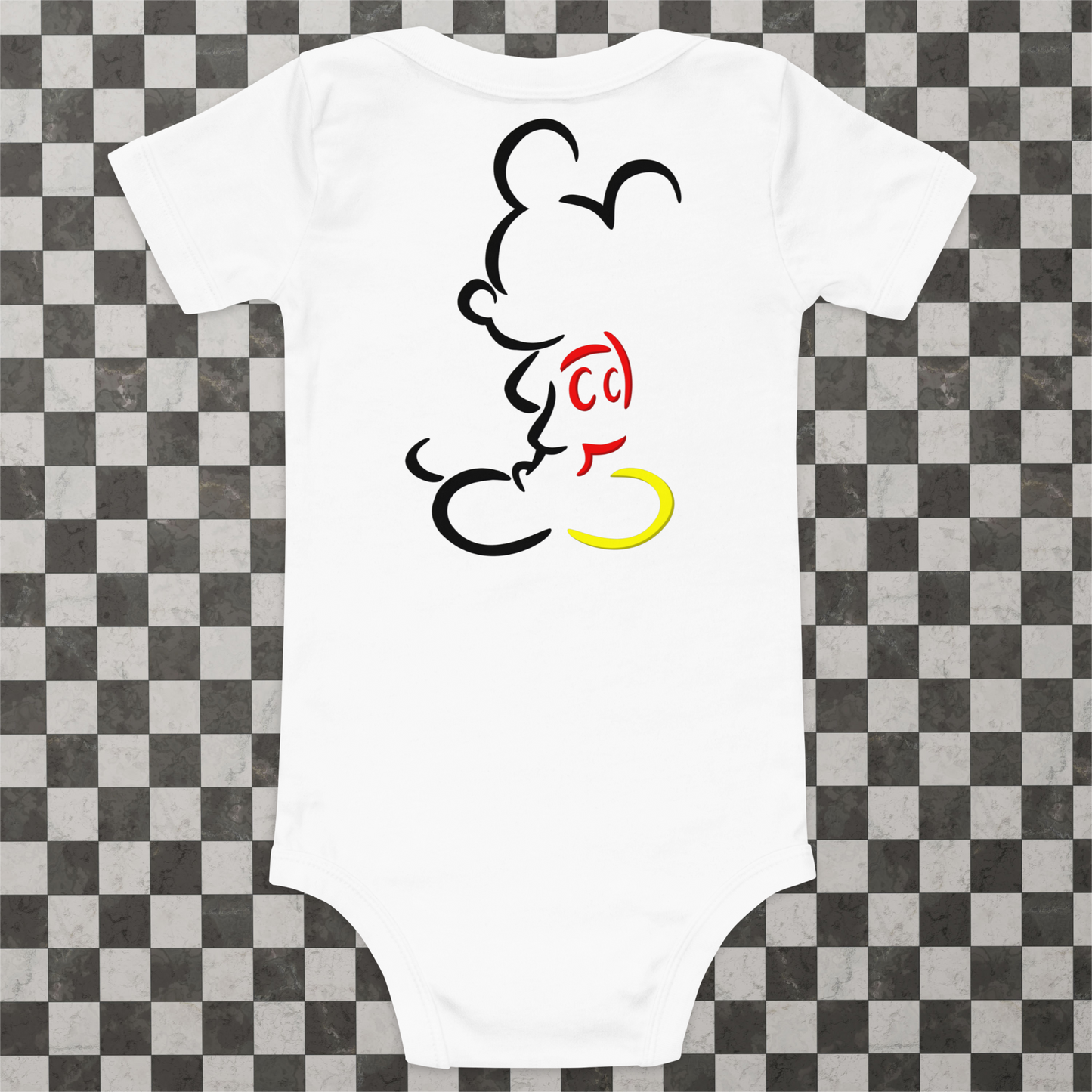 Designer Mickey-Mouse Baby Short Sleeve One Piece | Front & Back Design | Available in Multiple Colors