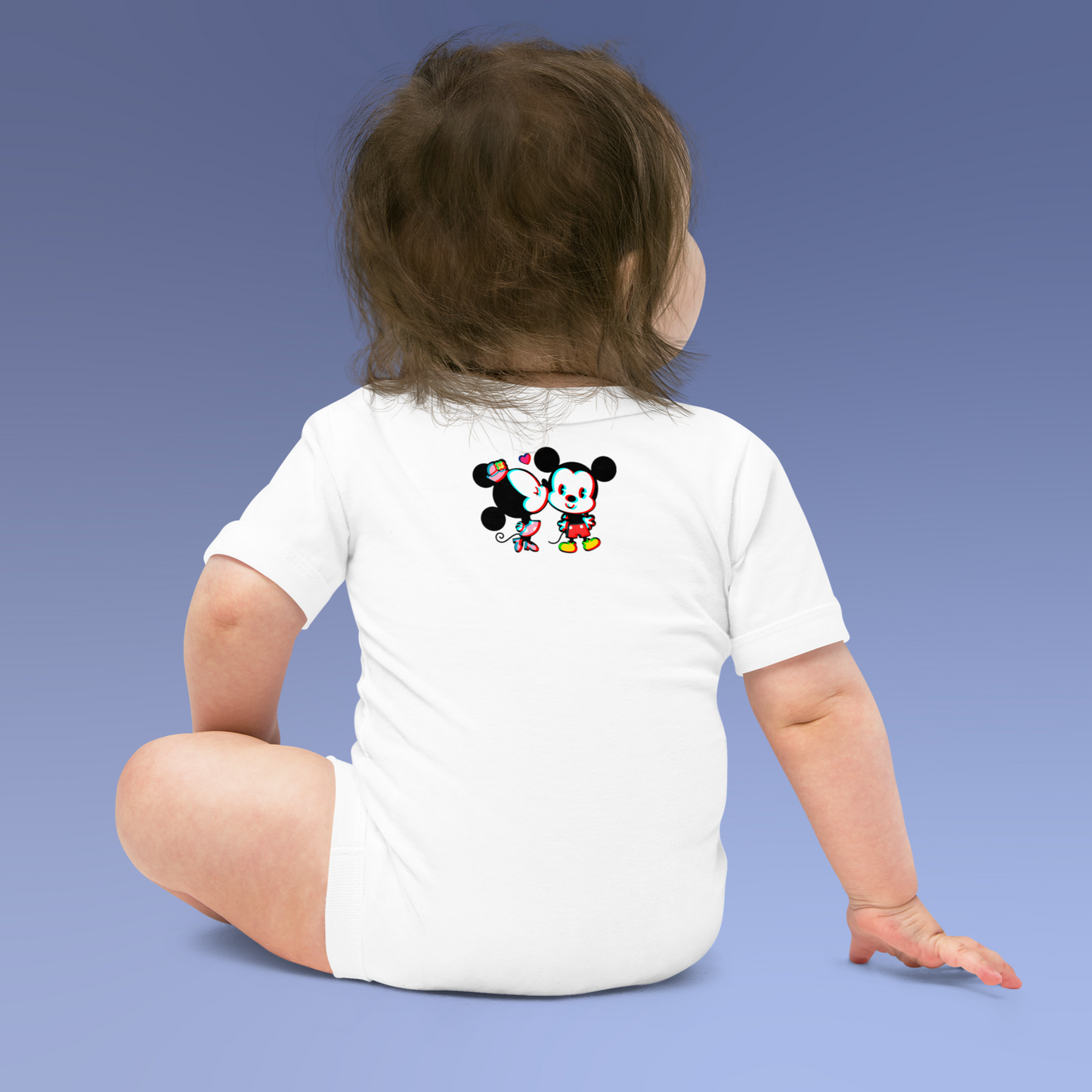 Designer Mickey-Mouse and Minnie-Mouse Baby Short Sleeve One Piece | Available in Multiple Colors | Design on Front & Back