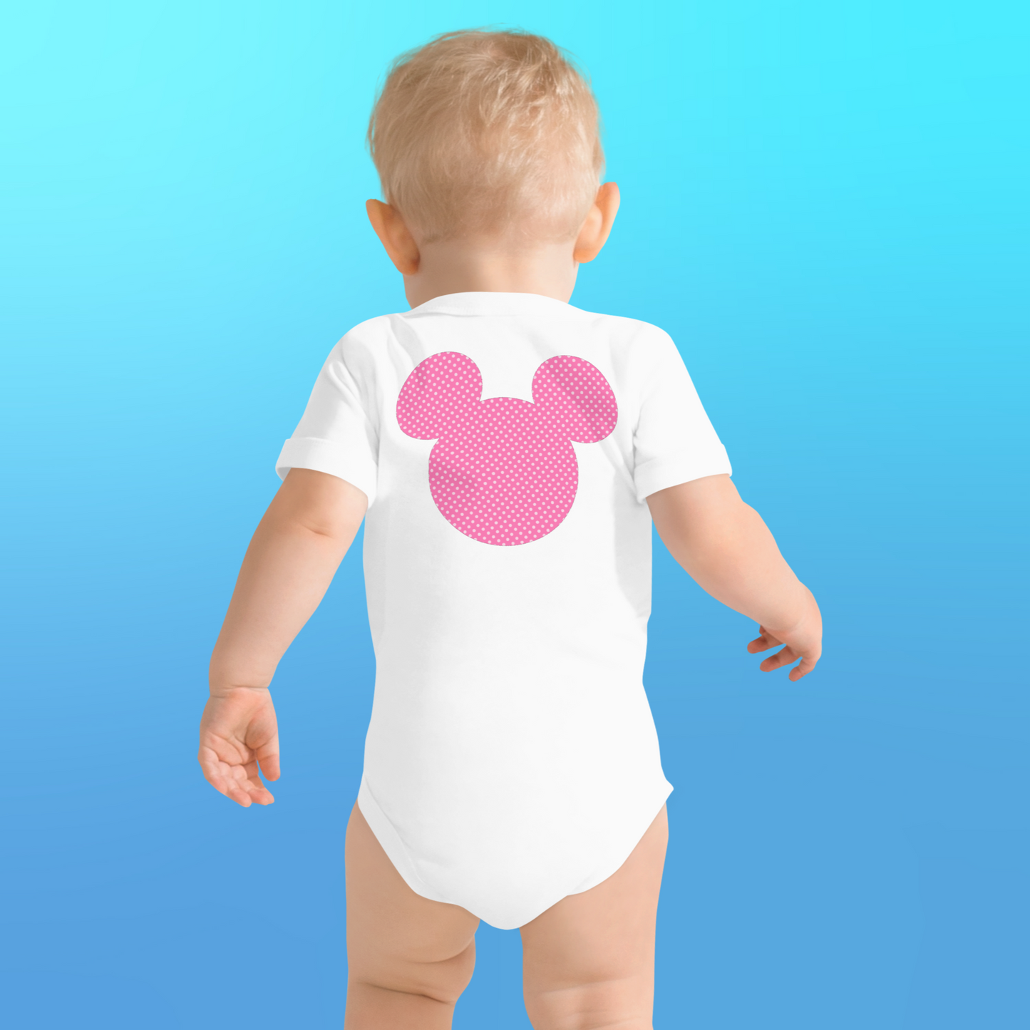 Designer Minnie-Mouse Baby Short Sleeve One Piece | Available in Multiple Colors | Design on Front & Back