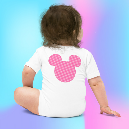 Designer Minnie-Mouse Baby Short Sleeve One Piece | Available in Multiple Colors | Design on Front & Back