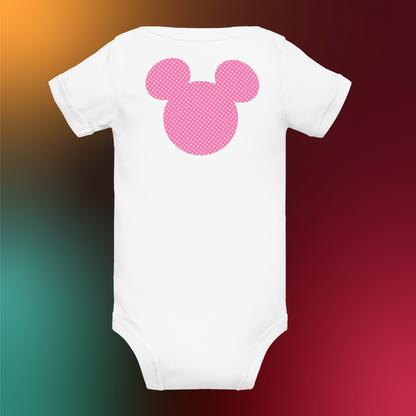 Designer Minnie-Mouse Baby Short Sleeve One Piece | Available in Multiple Colors | Design on Front & Back