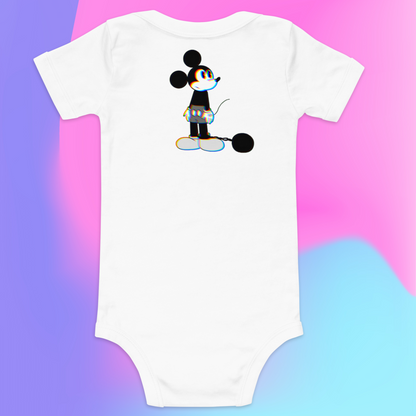 Designer Mickey-Mouse Baby Short Sleeve One Piece | Available in Multiple Colors | Design on Front & Back