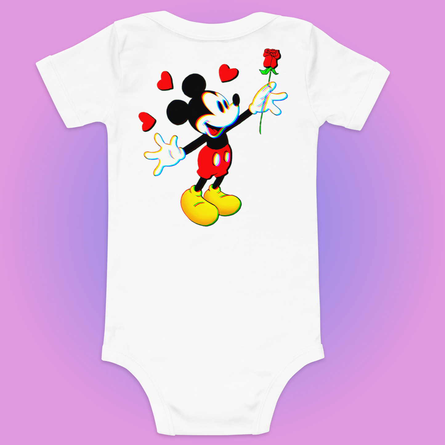 Designer Minnie-Mouse Baby Short Sleeve One Piece | Available in Multiple Colors | Design on Front & Back