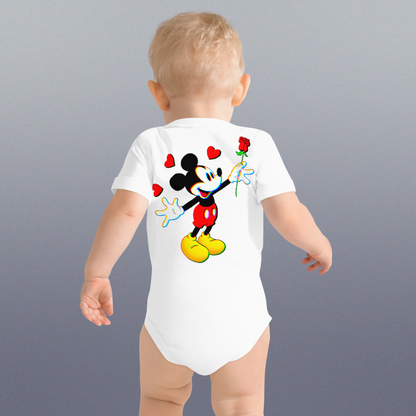 Designer Minnie-Mouse Baby Short Sleeve One Piece | Available in Multiple Colors | Design on Front & Back