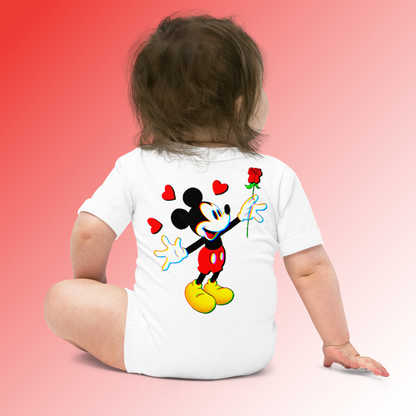 Designer Minnie-Mouse Baby Short Sleeve One Piece | Available in Multiple Colors | Design on Front & Back