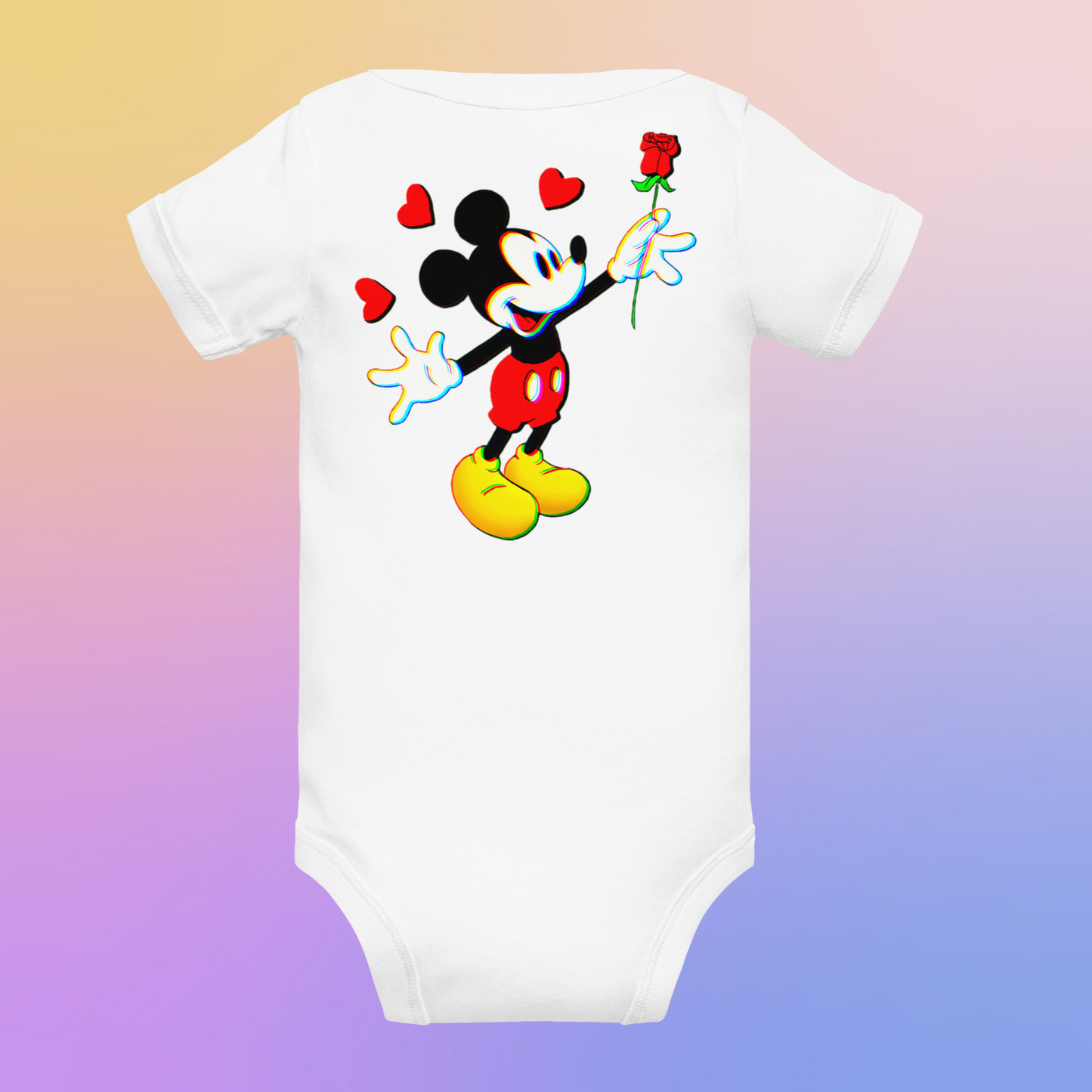 Designer Minnie-Mouse Baby Short Sleeve One Piece | Available in Multiple Colors | Design on Front & Back