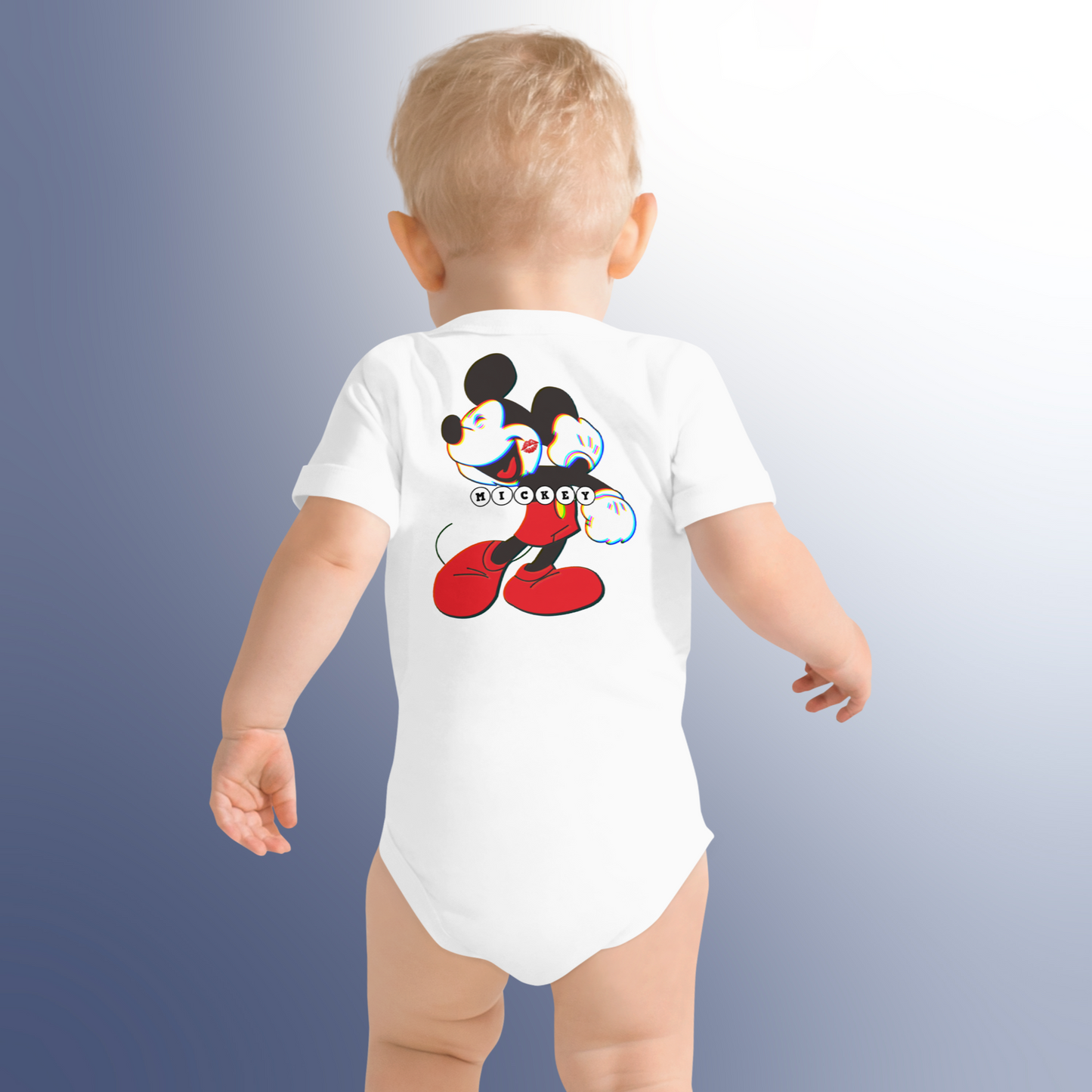 Designer Mickey-Mouse Baby Short Sleeve One Piece | Available in Multiple Colors | Design on Front & Back