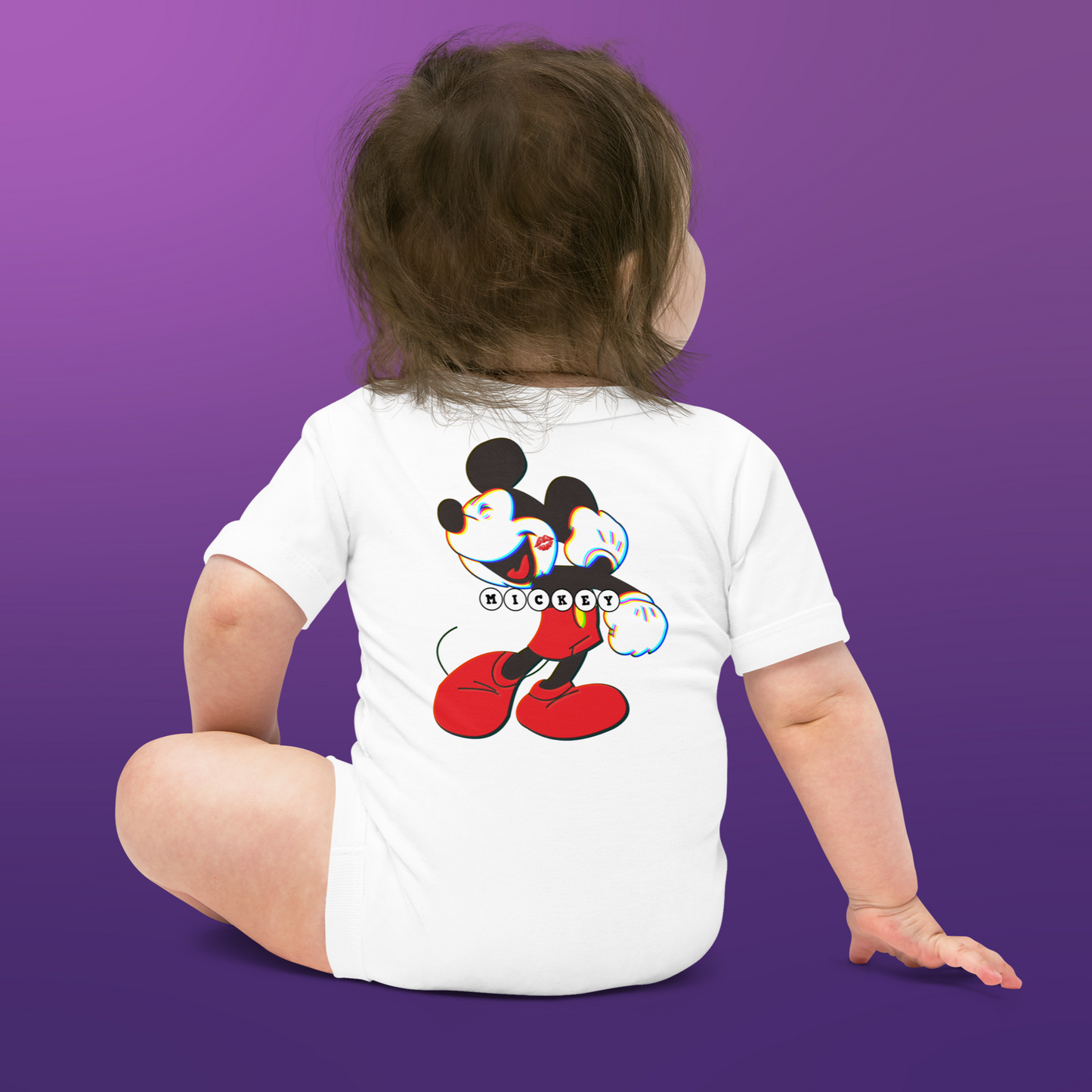 Designer Mickey-Mouse Baby Short Sleeve One Piece | Available in Multiple Colors | Design on Front & Back