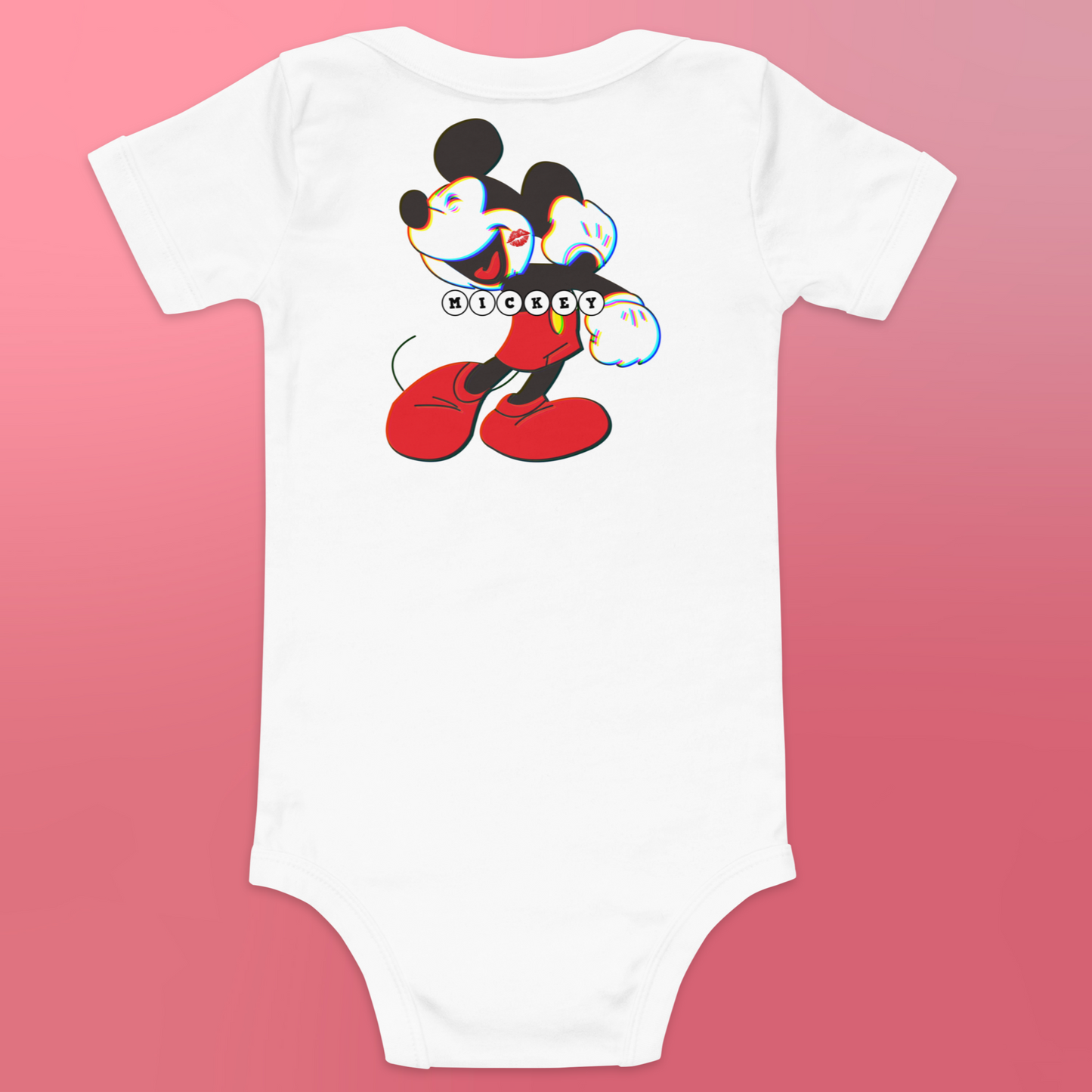 Designer Mickey-Mouse Baby Short Sleeve One Piece | Available in Multiple Colors | Design on Front & Back