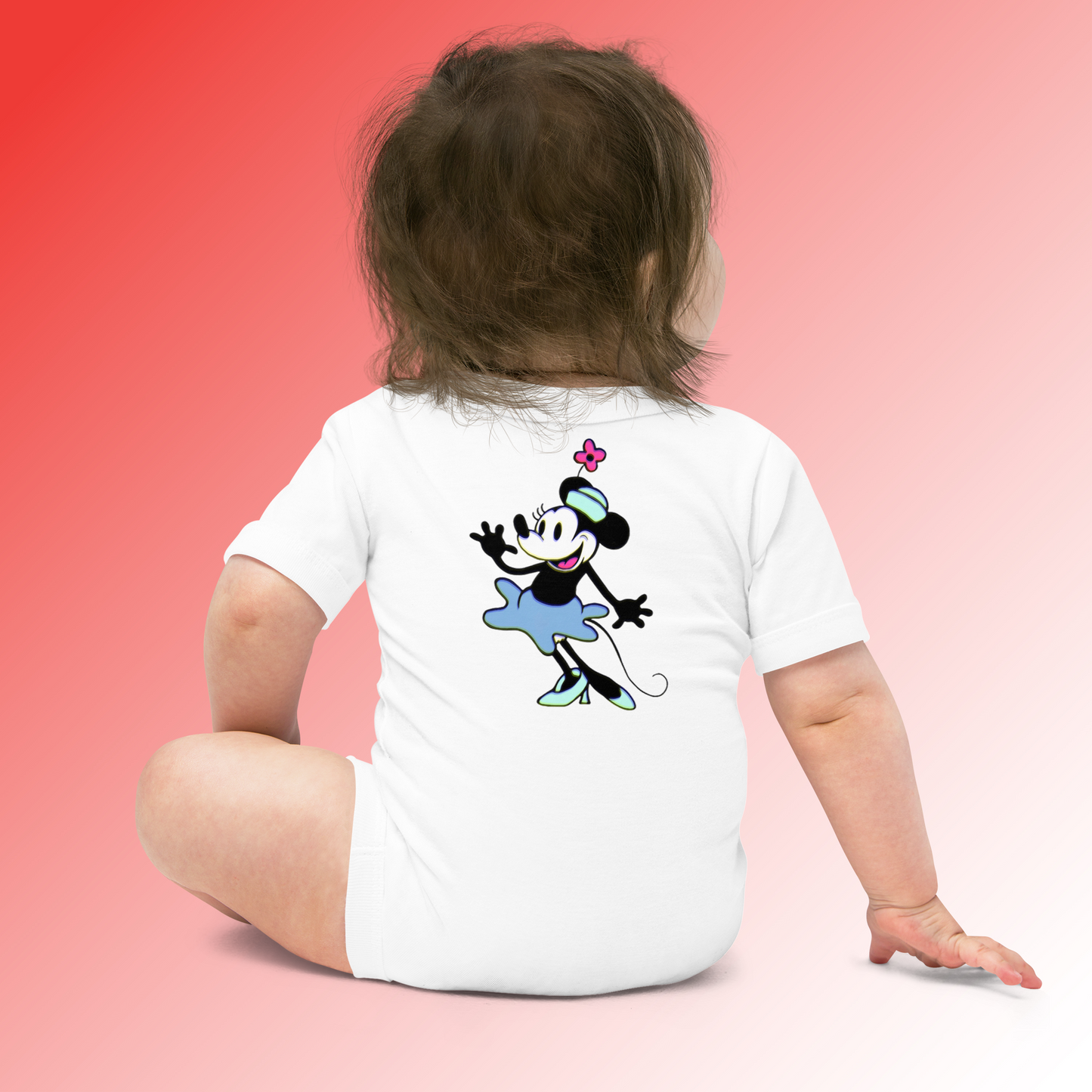 Designer Minnie-Mouse Baby Short Sleeve One Piece | Available in Multiple Colors | Design on Front & Back