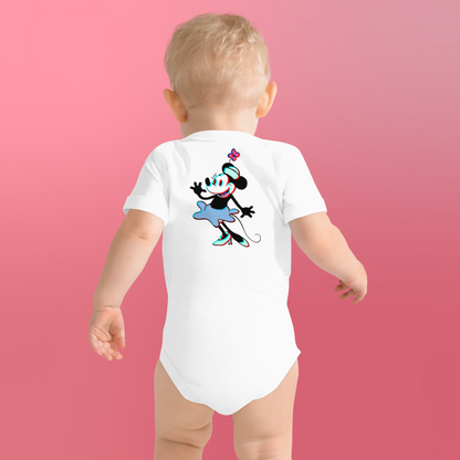 Designer 3D Minnie-Mouse Baby Short Sleeve One Piece | Available in Multiple Colors | Design on Front & Back