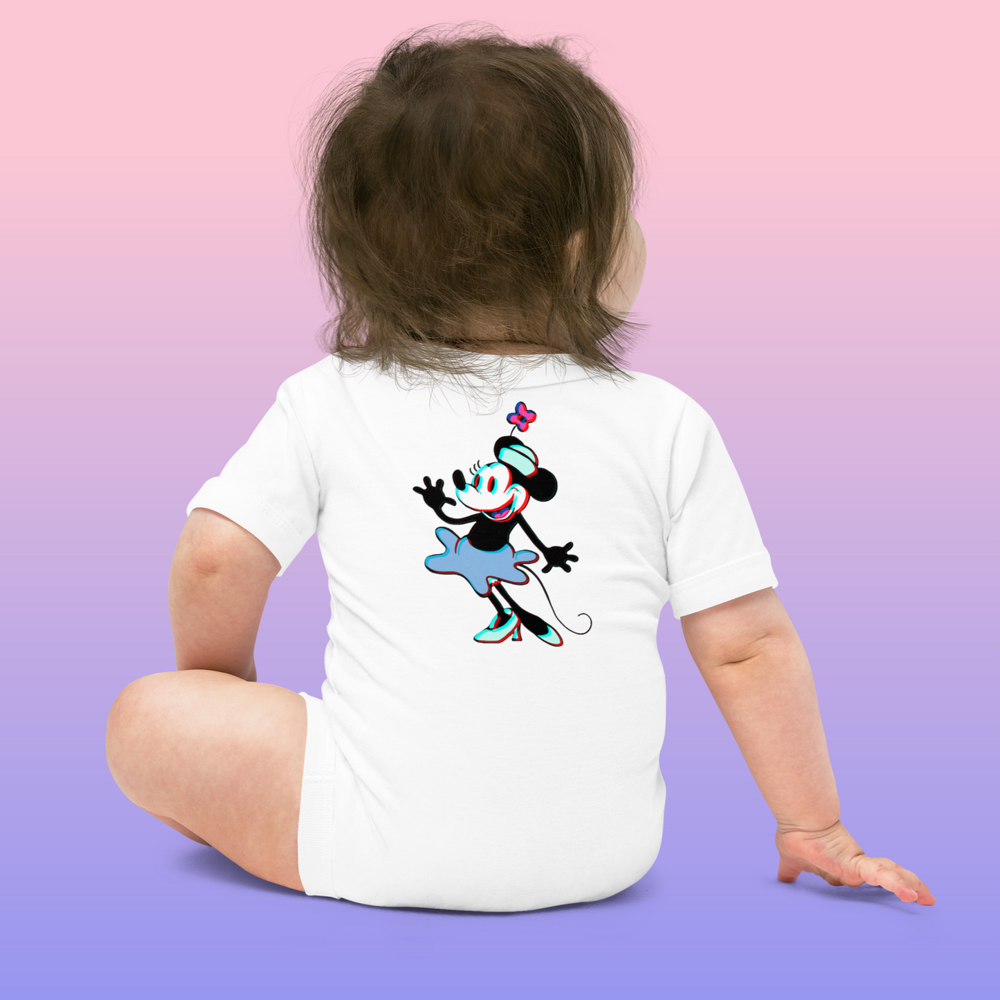 Designer 3D Minnie-Mouse Baby Short Sleeve One Piece | Available in Multiple Colors | Design on Front & Back