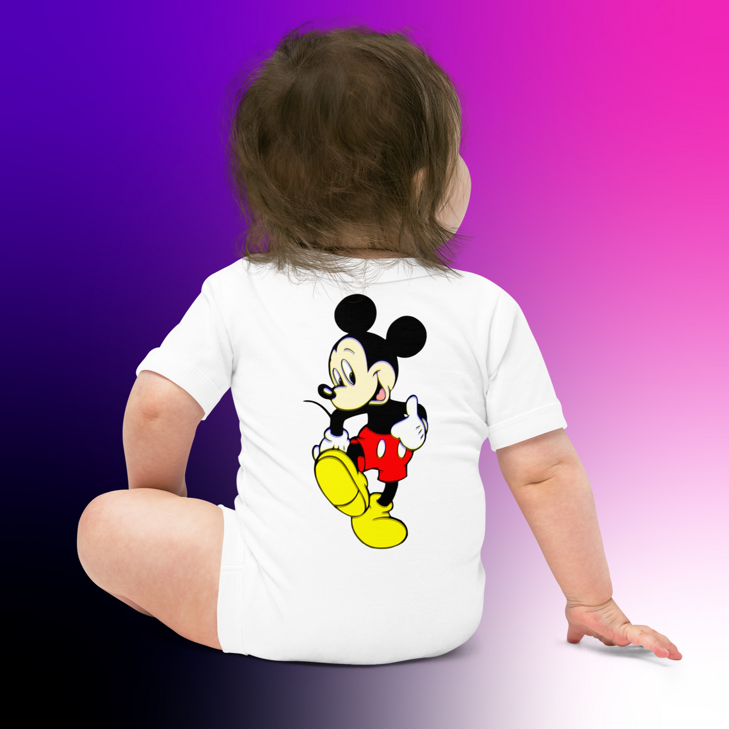 Designer Mickey-Mouse Baby Short Sleeve One Piece | Available in Multiple Colors | Design on Front & Back