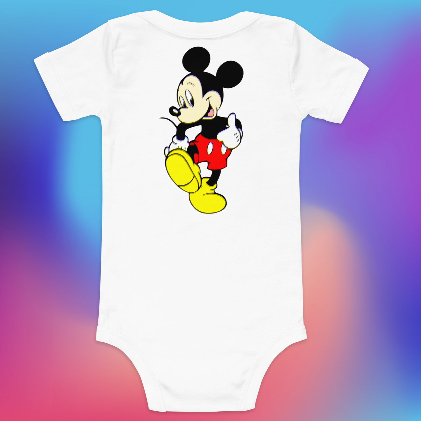 Designer Mickey-Mouse Baby Short Sleeve One Piece | Available in Multiple Colors | Design on Front & Back