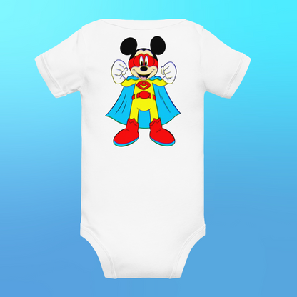 Designer Mickey-Mouse Baby Short Sleeve One Piece | Available in Multiple Colors | Design on Front & Back