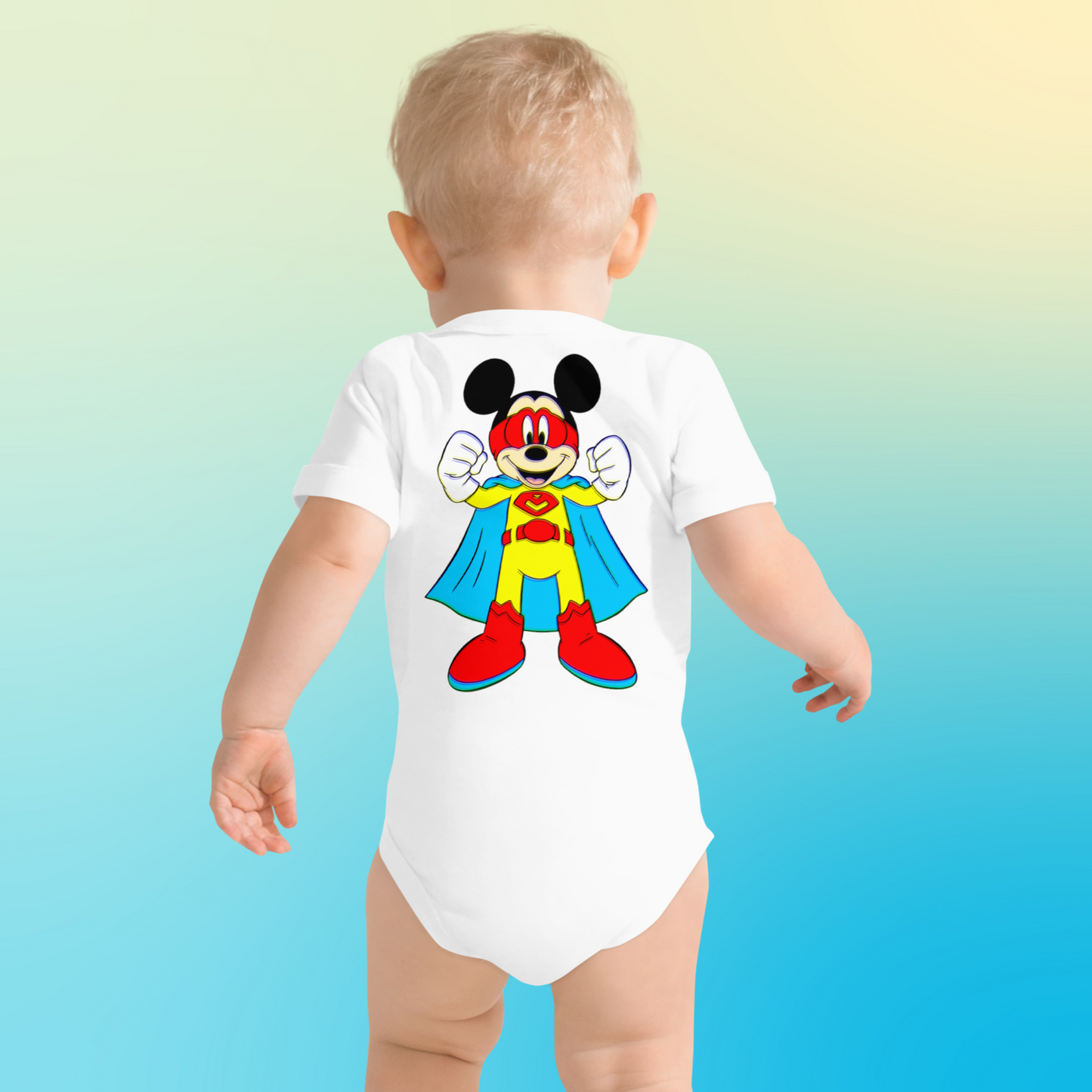 Designer Mickey-Mouse Baby Short Sleeve One Piece | Available in Multiple Colors | Design on Front & Back