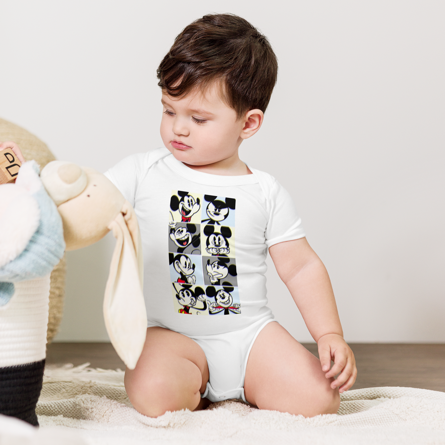 Designer Mickey-Mouse Baby Short Sleeve One Piece | Available in Multiple Colors