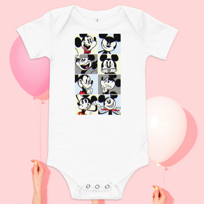 Designer Mickey-Mouse Baby Short Sleeve One Piece | Available in Multiple Colors