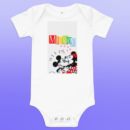 Designer Mickey-Mouse and Minnie-Mouse Baby Short Sleeve One Piece | Available in Multiple Colors | Design on Front & Back