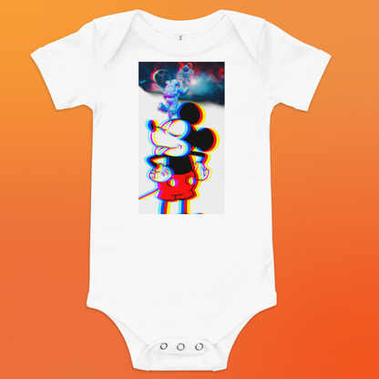 Designer Mickey-Mouse Baby Short Sleeve One Piece | Available in Multiple Colors | Design on Front & Back