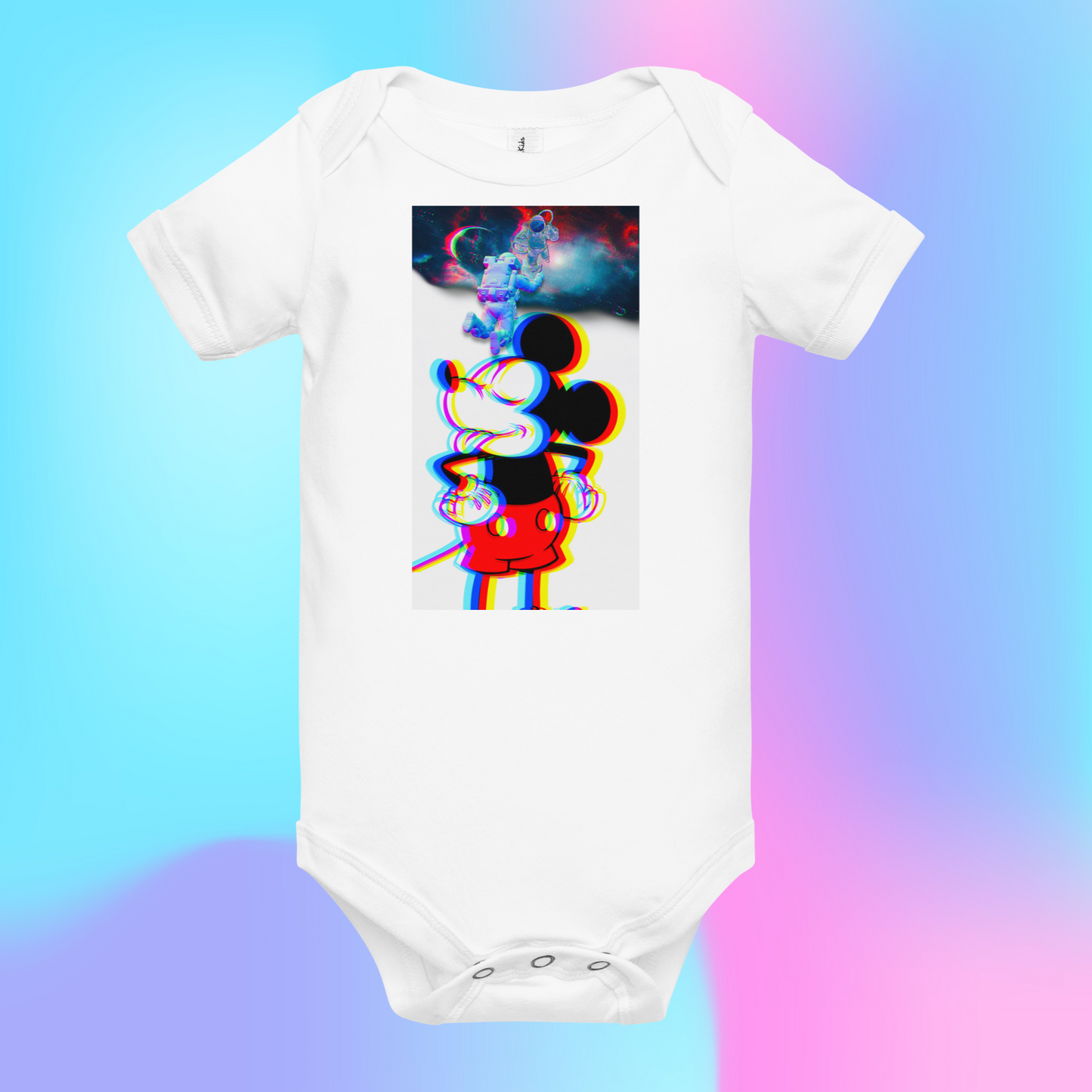 Designer Mickey-Mouse Baby Short Sleeve One Piece | Available in Multiple Colors | Design on Front & Back