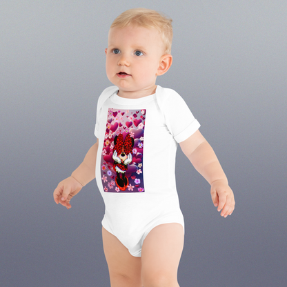 Designer Minnie-Mouse Baby Short Sleeve One Piece | Available in Multiple Colors | Design on Front & Back