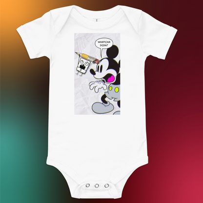 Designer Mickey-Mouse and Doodlebob Baby Short Sleeve One Piece | Available in Multiple Colors | Design on Front & Back