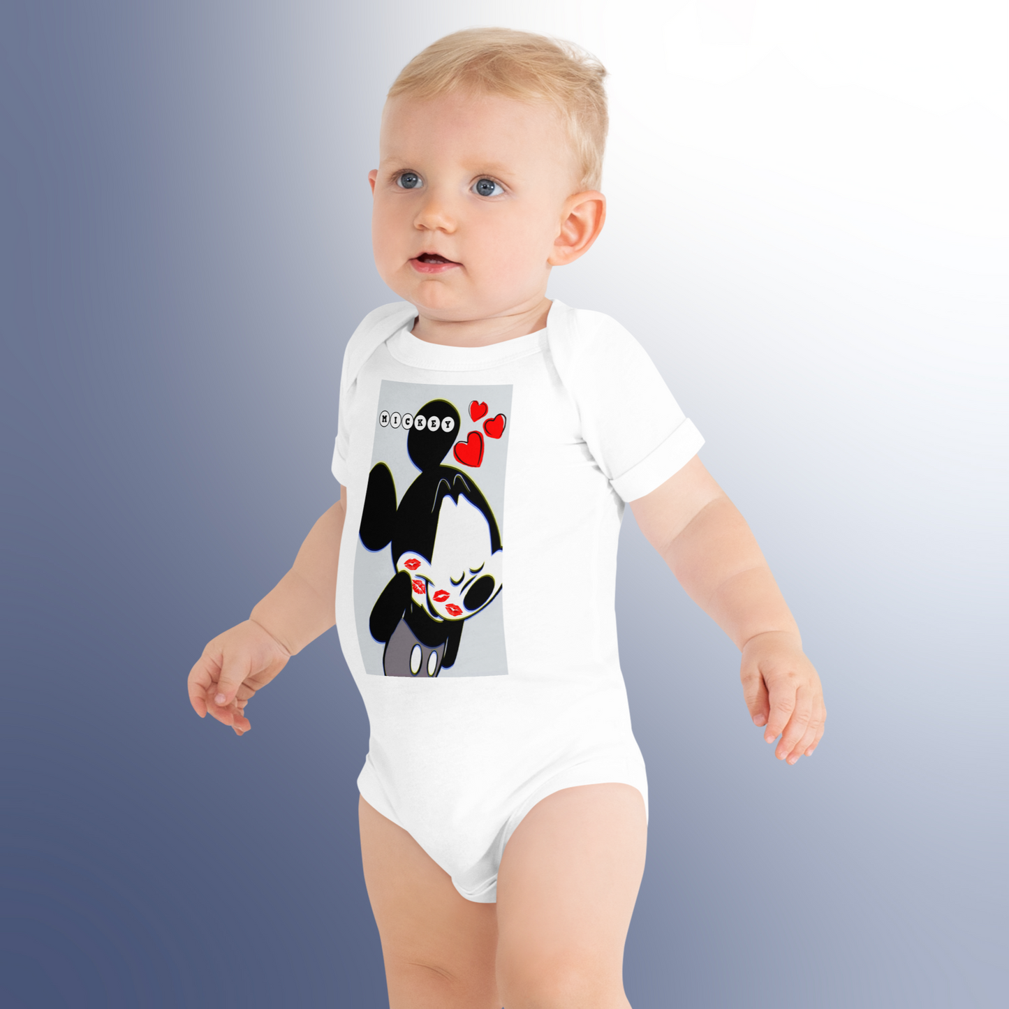 Designer Mickey-Mouse Baby Short Sleeve One Piece | Available in Multiple Colors | Design on Front & Back