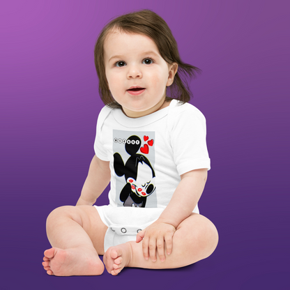 Designer Mickey-Mouse Baby Short Sleeve One Piece | Available in Multiple Colors | Design on Front & Back