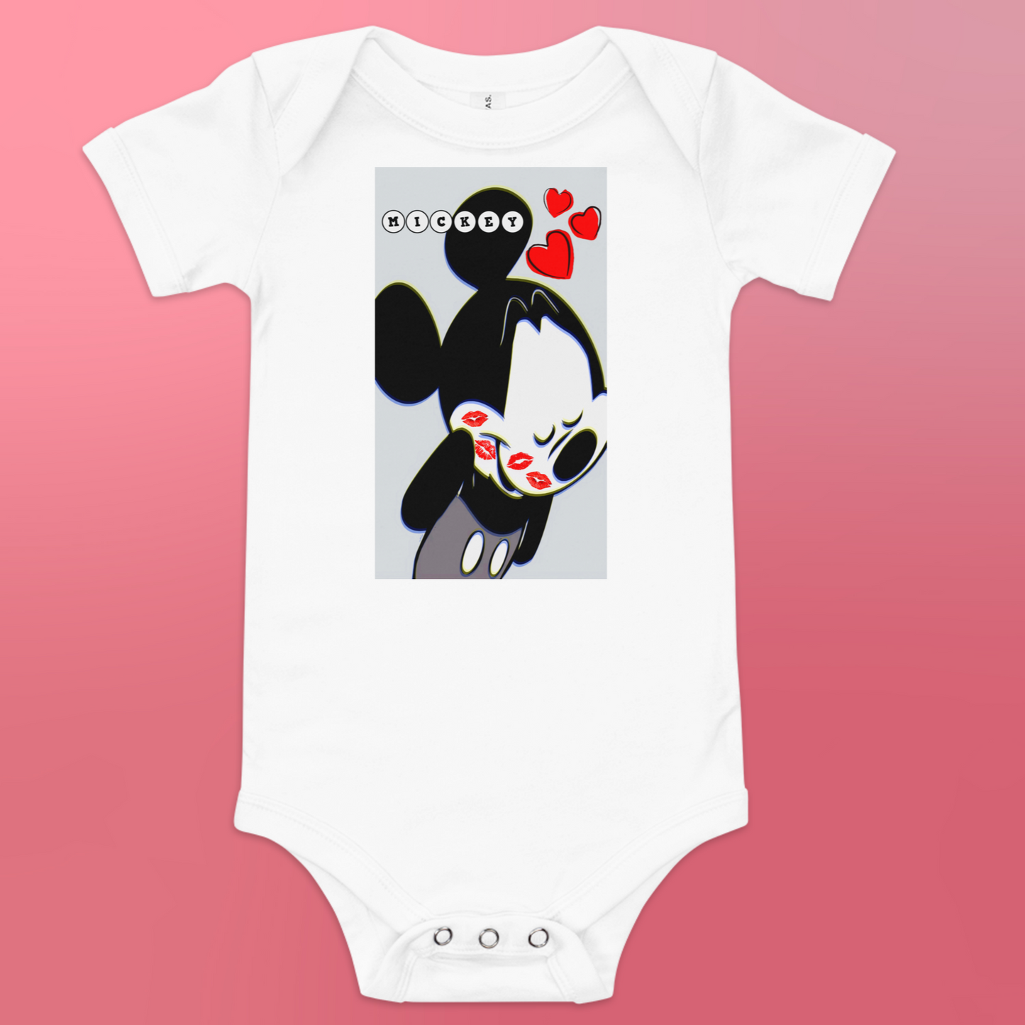 Designer Mickey-Mouse Baby Short Sleeve One Piece | Available in Multiple Colors | Design on Front & Back