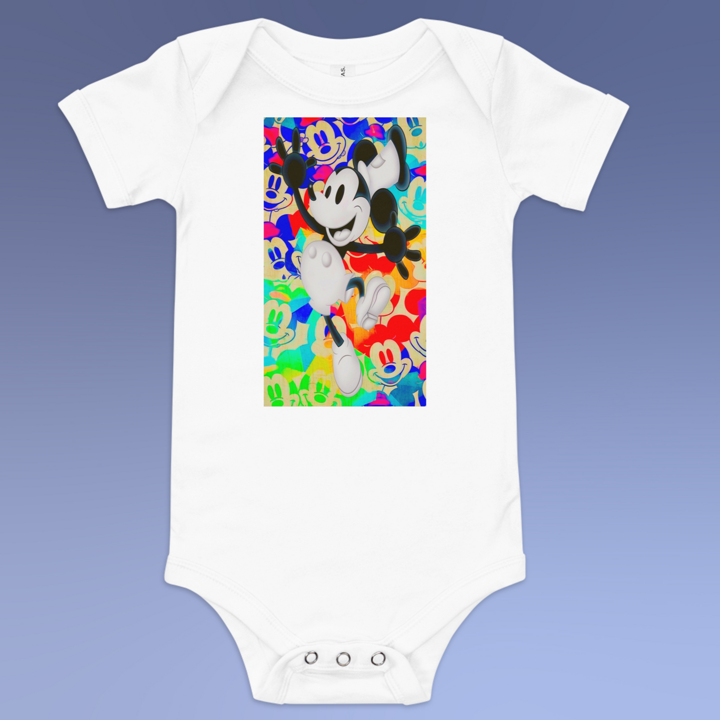 Designer Mickey-Mouse Baby Short Sleeve One Piece | Available in Multiple Colors | Design on Front & Back