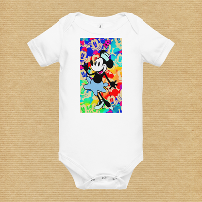 Designer Minnie-Mouse Baby Short Sleeve One Piece | Available in Multiple Colors | Design on Front & Back