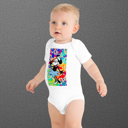 Designer Minnie-Mouse Baby Short Sleeve One Piece | Available in Multiple Colors | Design on Front & Back